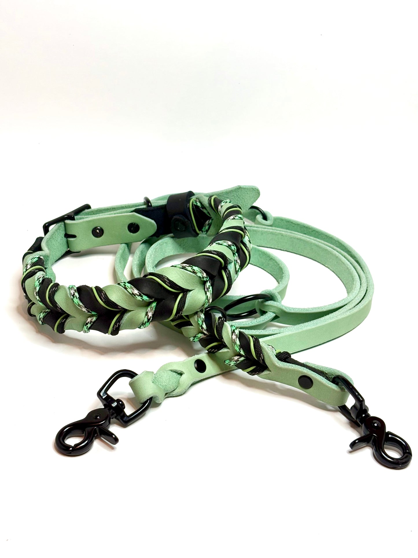 Lederhalsband Fresh Mint